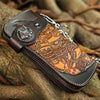 Tooled Leather Wallet for Men with Samurai Engraved