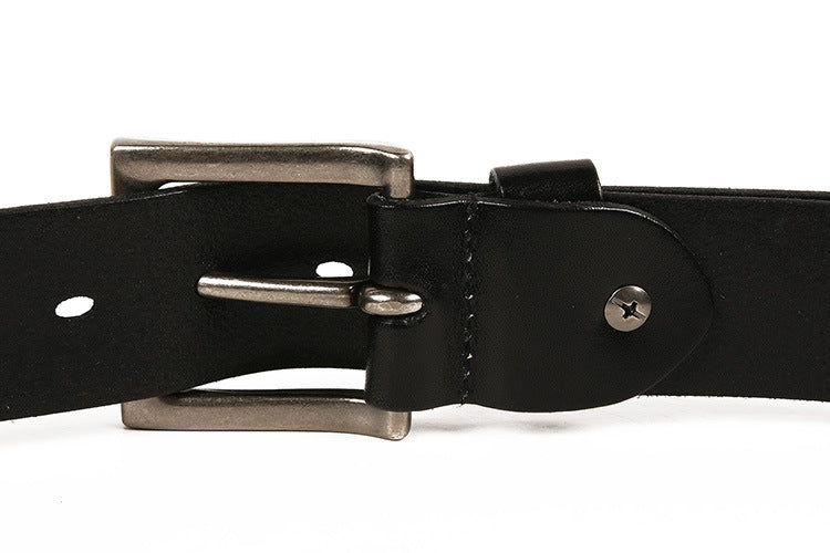 Full Grain Leather Belt with Skull Rivets