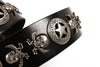 Full Grain Leather Belt with Skull Rivets
