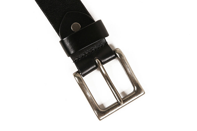 Full Grain Leather Belt with Skull Rivets