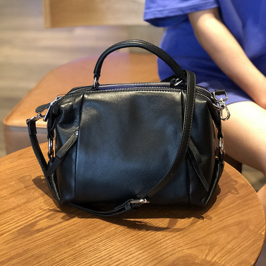 genuine leather ladies pillow shoulder bag