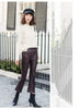 Women High Waisted Cropped Flare Leather Pants Brown S