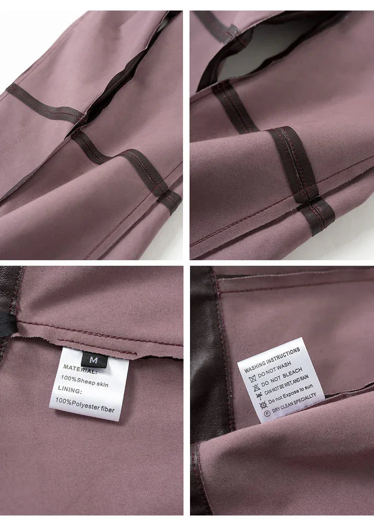 Women High Waisted Cropped Flare Leather Pants