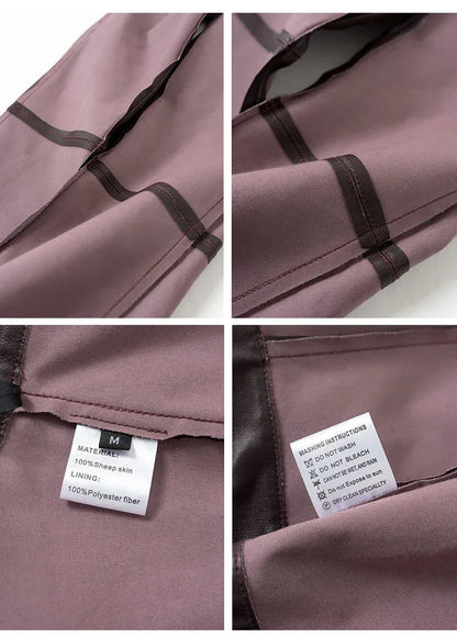 Women High Waisted Cropped Flare Leather Pants