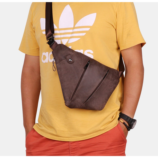 Genuine Leather Men's Chest Sling Bag