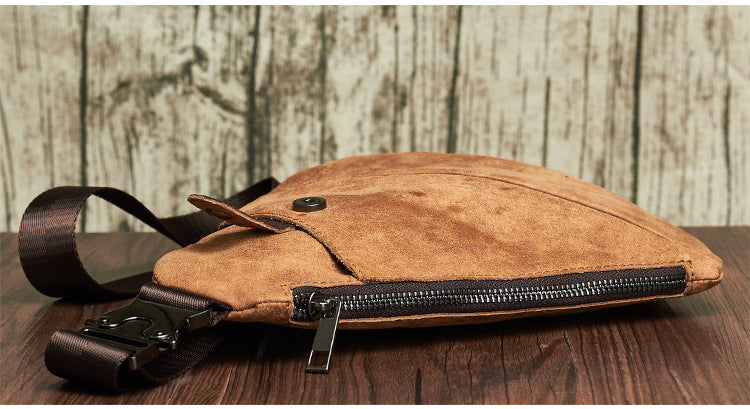Genuine Leather Men's Chest Sling Bag