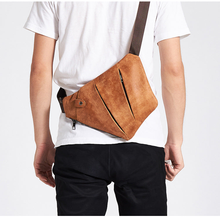 Genuine Leather Men's Chest Sling Bag