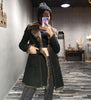 Women’s Genuine Suede Fur Lined Sheepskin Long Coat