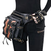 Steampunk Waist Bag with Skull Studs and Adjustable Straps