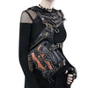 Steampunk Waist Bag with Skull Studs and Adjustable Straps