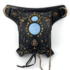 Steampunk Shoulder Bag with Chain Harness and Gothic Metal Details