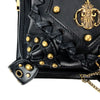 Steampunk Shoulder Bag with Chain Harness and Gothic Metal Details