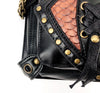 Steampunk Waist Bag with Skull Studs and Adjustable Straps