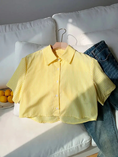 Women's Drop Shoulder Crop Shirt