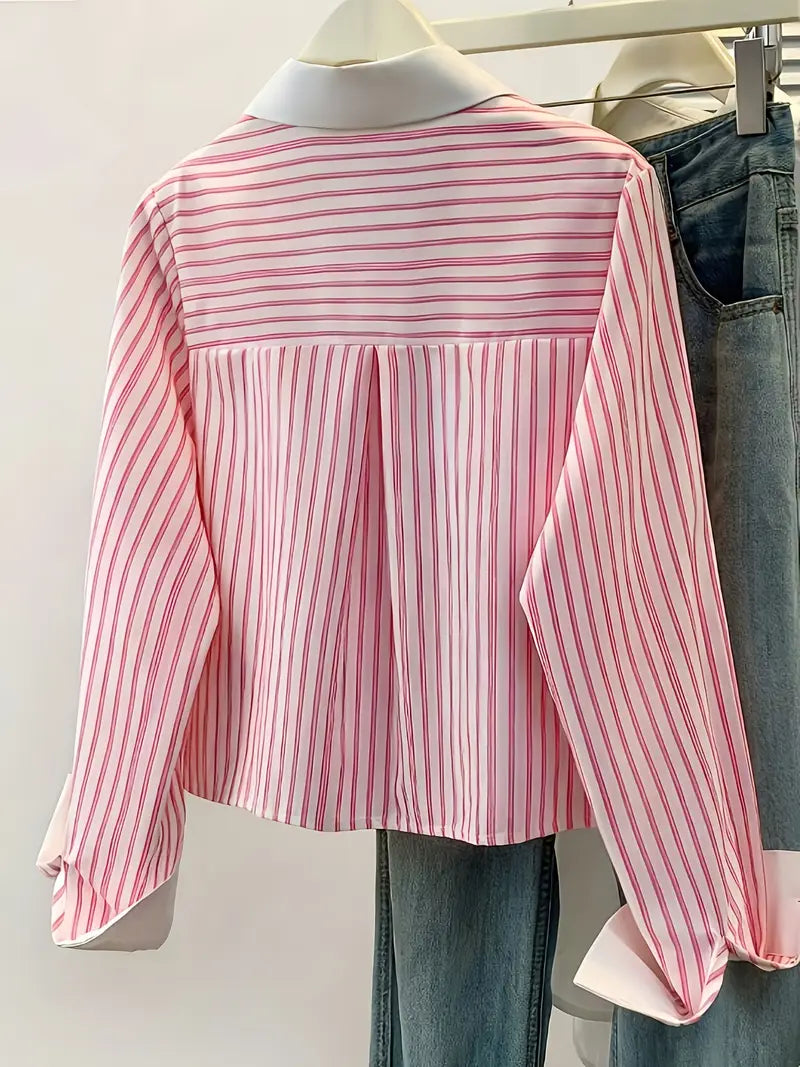 Long Sleeves Cropped Work Shirt