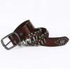 Western Leather Bullet Belt with Studded Punk