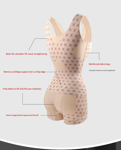 Seamless Lace Body Shaper Bodysuit with Bra and Hip Lift