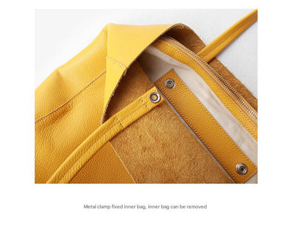 Women Leather Tote Bag Large Capacity Office Shoulder Purse