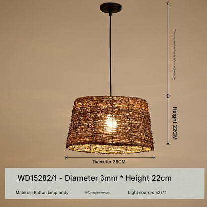 Bamboo woven pendant ceiling light shade 6 110V-120V For US CA