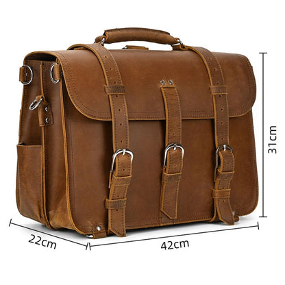 Genuine leather rucksack briefcase bag