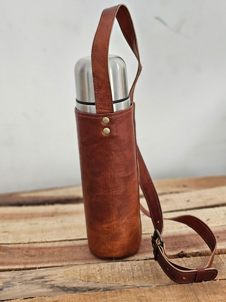 Stylish Leather Water Bottle Carrier