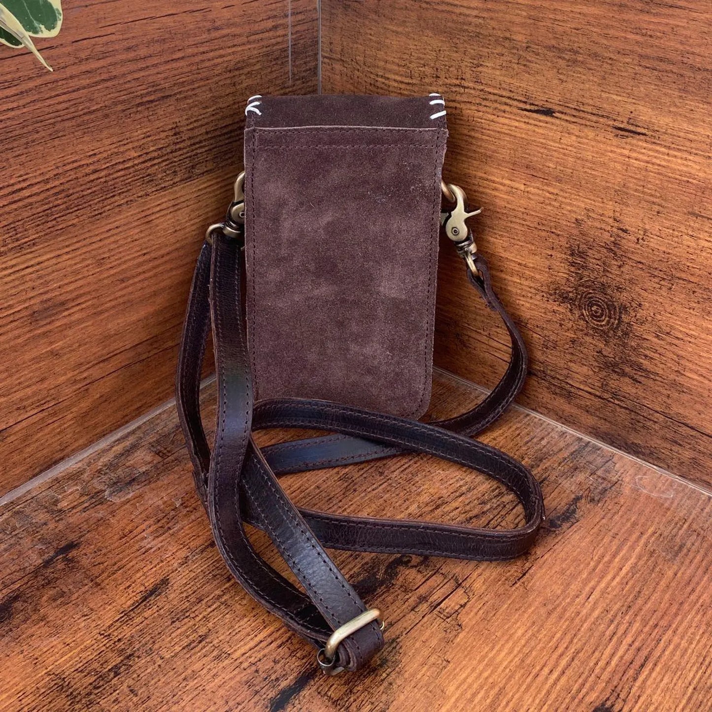 Cowhide Sling Bag With Suede