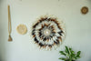 White mixed brown juju hat sea shell wall hanging