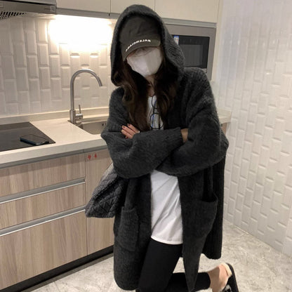 Hooded Cardigan Women's Mid-Length