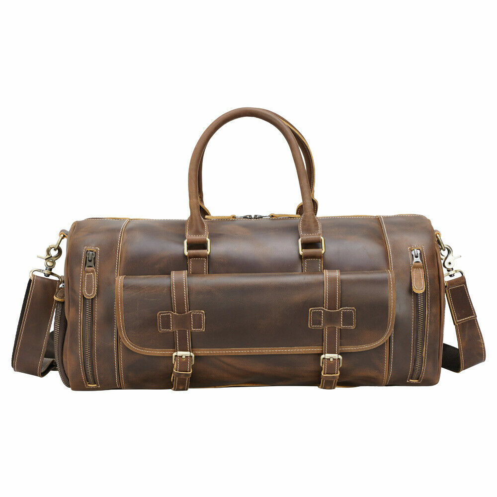 Leather Outdoor Luggage Duffle Gym Bag