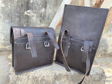 Real Vintage Leather Black Saddlebag