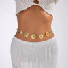 Women’s Silver Tone Geometric Stone Waist Chain
