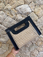 Rattan Leather Combo Handbag
