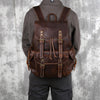 Genuine Cowhide Leather Travel Backpack