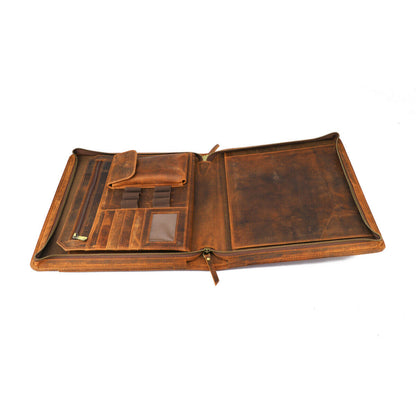 Real Leather Portfolio Business Organizer A4