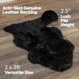 Genuine Black Sheepskin Area Rugs