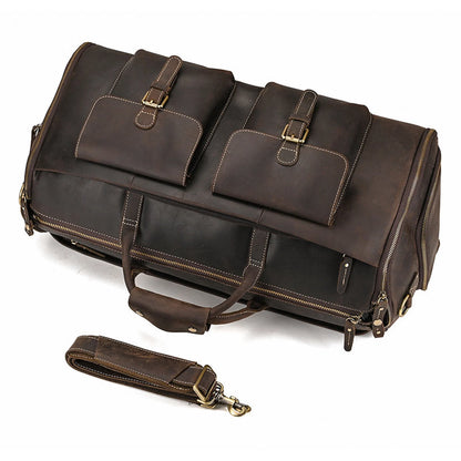 Leather duffle bag Suit Bag