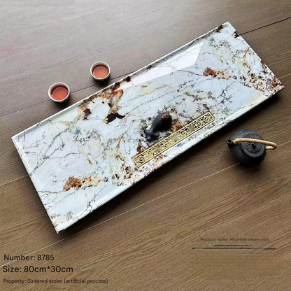 Luxury Stone Tea Tray for Modern Tea Table Setups