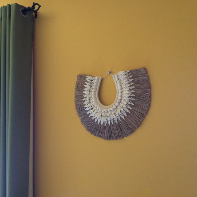 Seagrass Raffia Sea Shells Tribal Style Wall Hanging