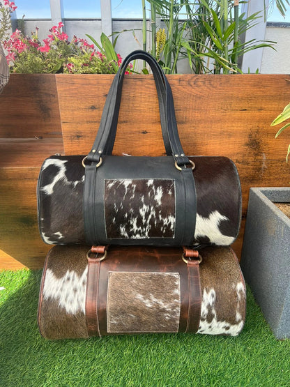 Cowhide Duffle Bag Tooled Leather