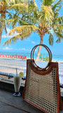 Rattan Webbing Handbag with bamboo handle