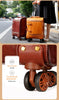 Leather Carry On Suitcase Trolley Case with Spinner Wheels