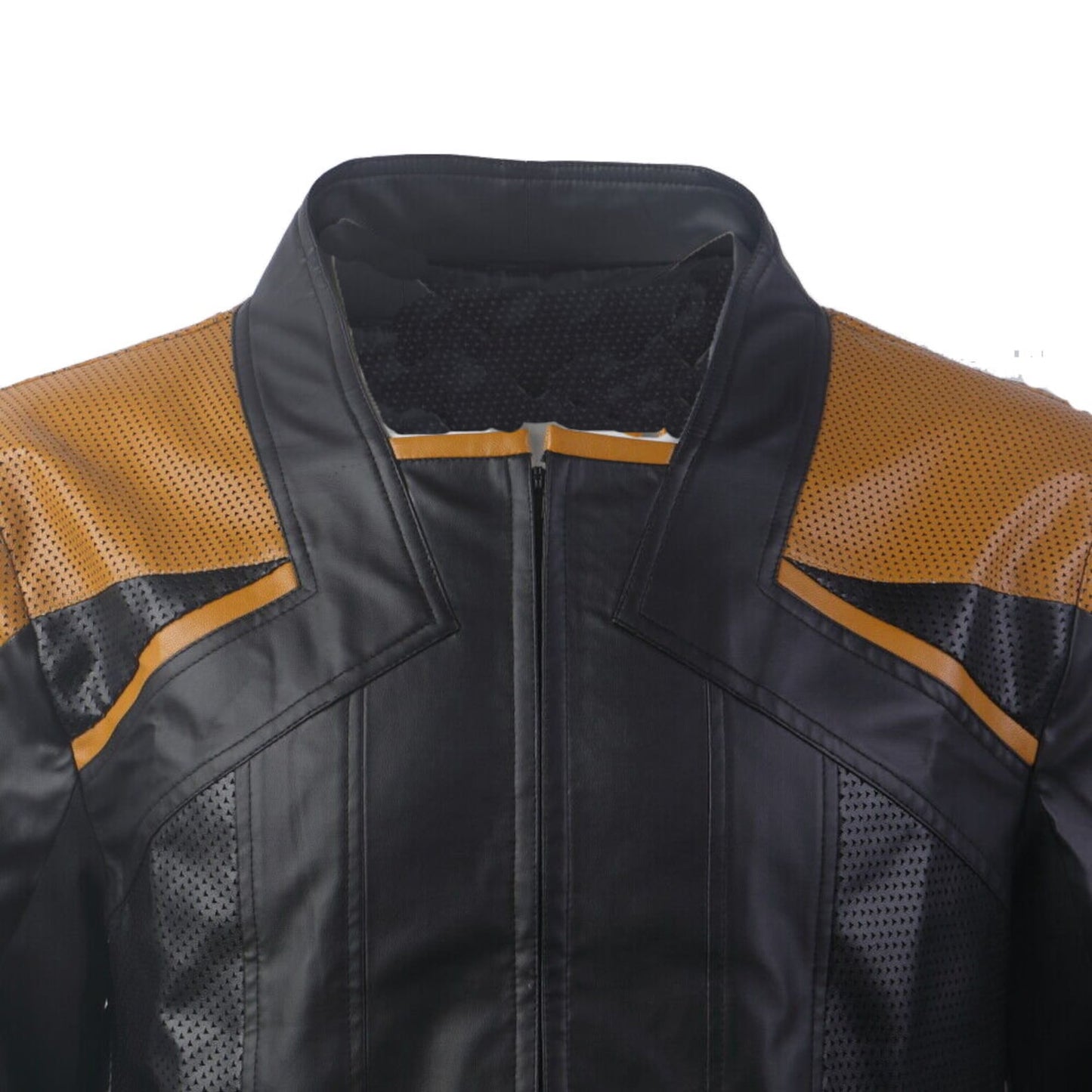 Perforated Genuine Leather Jacket