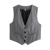 v neck sleeveless lazer vest women's