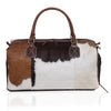 Tricolor Cowhide Duffel Bag With Shoe Compartment