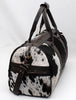 Black White Cow Fur Overnight Bag