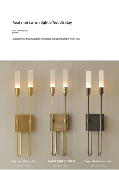 French Style Double Head Brass Wall Sconce Light