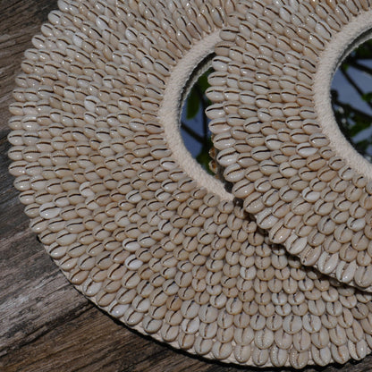 Papua Necklace Inspired Cowrie Shell Round Mirror