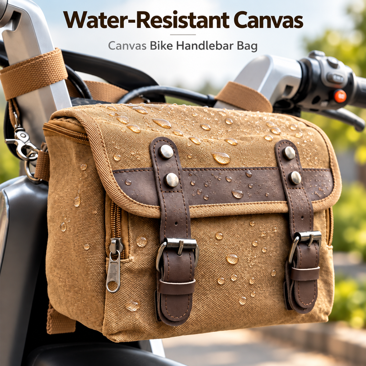 Canvas Bike Bag with Waxed 600D Fabric for Motorcycles