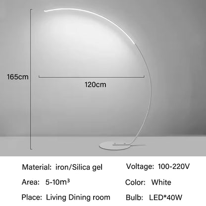 Half Moon Arc Floor Lamp Modern Boho Curved Lighting
