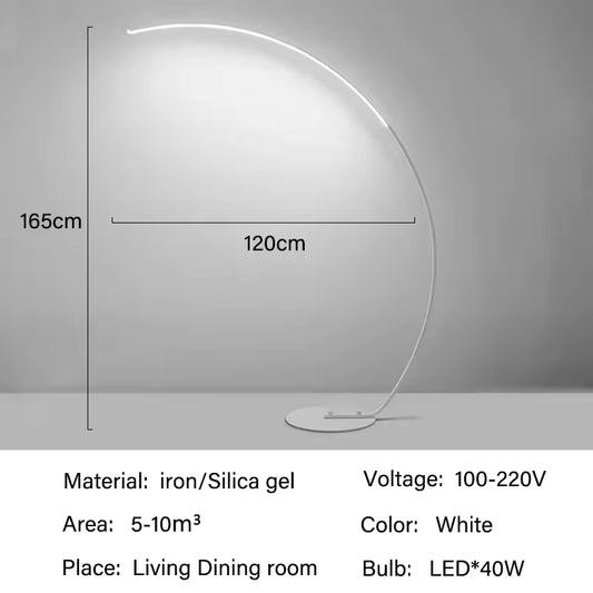 Half Moon Arc Floor Lamp Modern Boho Curved Lighting